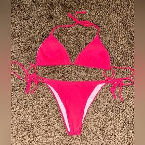 Hot Pink Tie Swimsuit